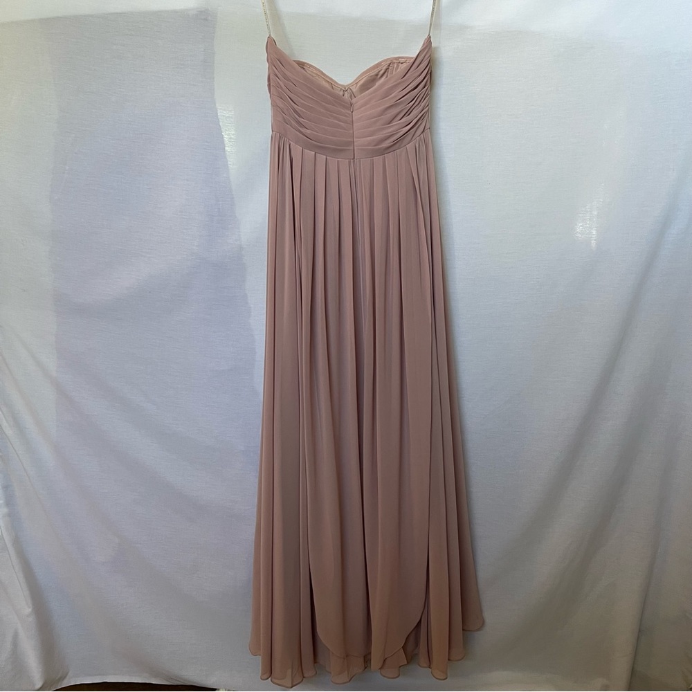 Jenny Yoo Pale Antique Pink Bridal Full Length Flowy Strapless Dress.  Size 8 - Picture 2 of 16